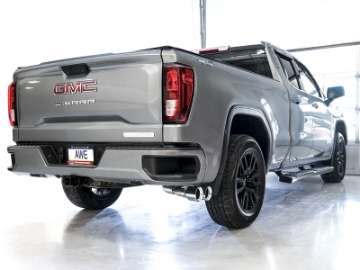 Picture of AWE Tuning 4th Gen GM 1500 5-3L 0FG Catback Dual Side Exit Flat Bumper - Chrome Tips