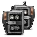 Picture of AlphaRex 08-10 Ford F250-550 NOVA-Series LED Projector Headlights Black w-Activ Light-Seq Signal