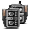 Picture of AlphaRex 08-10 Ford F250-550 LUXX-Series LED Projector Headlights Black w-Activ Light-Seq Signal