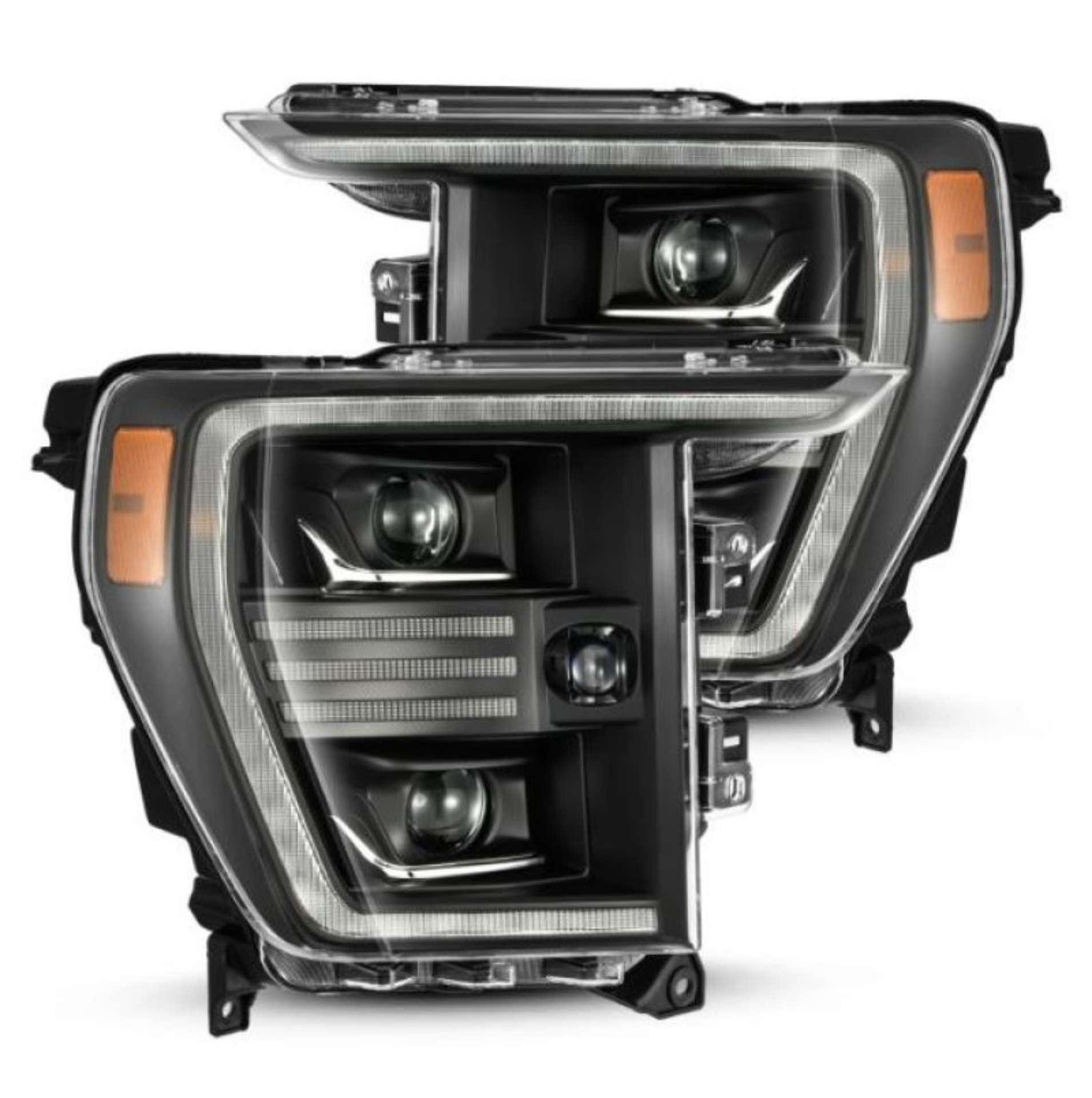 Picture of AlphaRex 21-22 Ford F150 PRO-Series Projector headlights Black w-Activ Light-Seq Signal