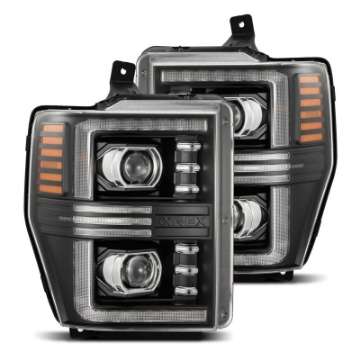 Picture of AlphaRex 08-10 Ford F250-550 PRO-Series Projector headlights Black w-Activ Light-Seq Signal