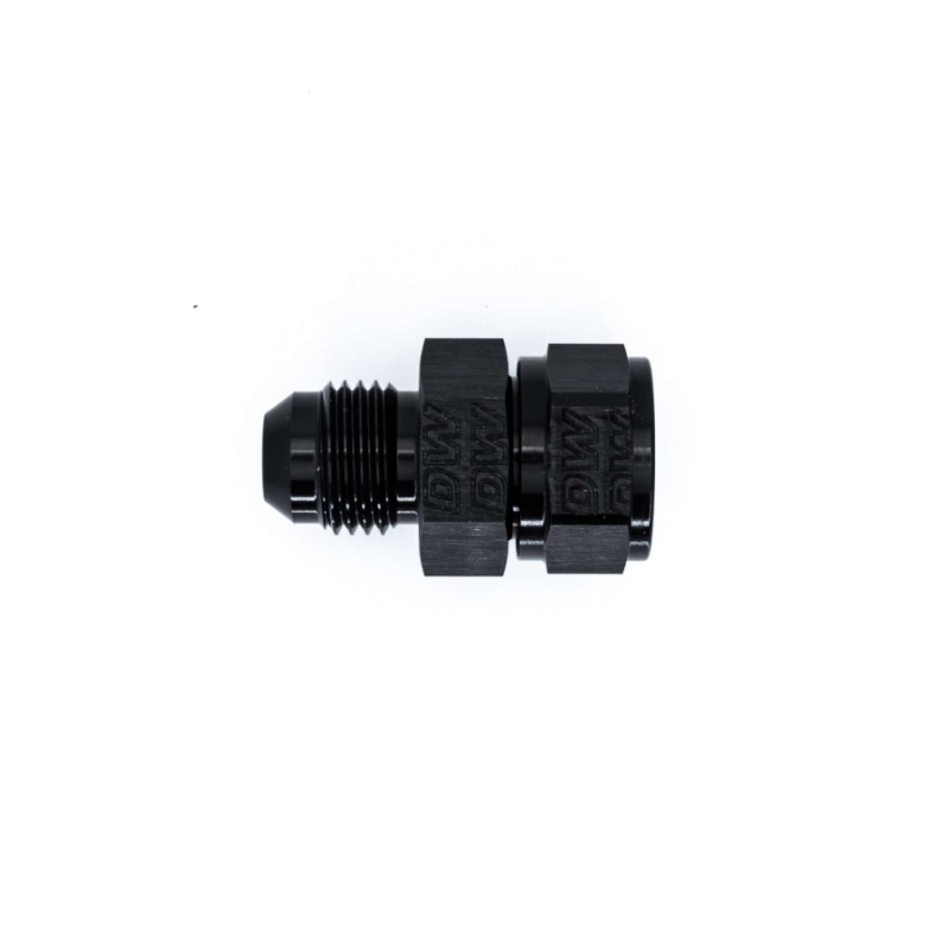 Picture of DeatschWerks 6AN Male Flare To Fuel Pump Outlet Barb Adapter - Black