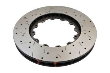 Picture of DBA 2008+ Mitsubishi EVO 10 T3 5000 Series Drilled and Slotted Front Replacement Rotor w-NAS Nuts KP