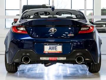 Picture of AWE Subaru BRZ- Toyota GR86- Toyota 86 Track Edition Cat-Back Exhaust- Chrome Silver Tips