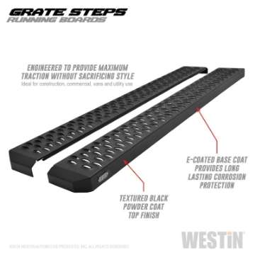 Picture of Westin Grate Steps Running Boards 54 in - Textured Black