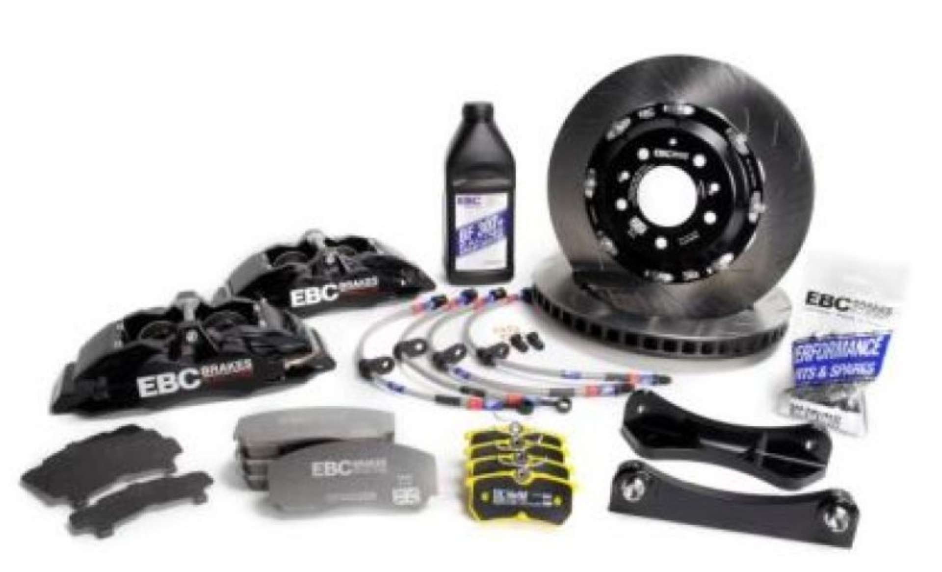 Picture of EBC Racing 12-19 BMW 3-Series F30-F31-F34 Black Apollo-4 Calipers 330mm Rotors Front Big Brake Kit