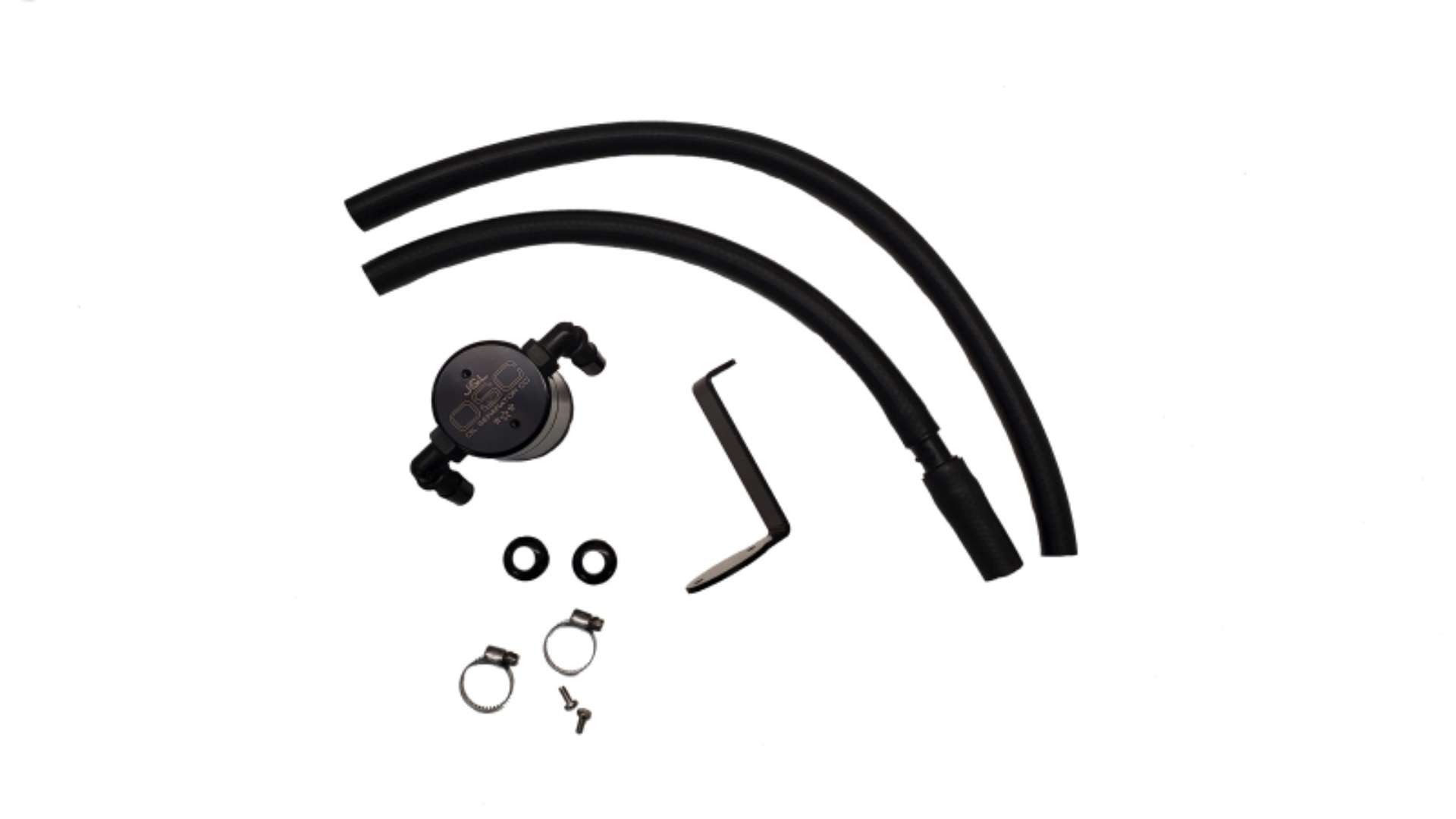 Picture of J&amp;L 14-24 Mazda CX5 2-5L Non-turbo Driver Side 3-0 Oil Separator Kit - Black Anodized