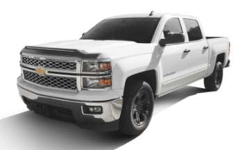 Picture of AVS 14-15 Chevy Silverado 1500 Aeroskin Low Profile Hood Shield w- Lights - Black