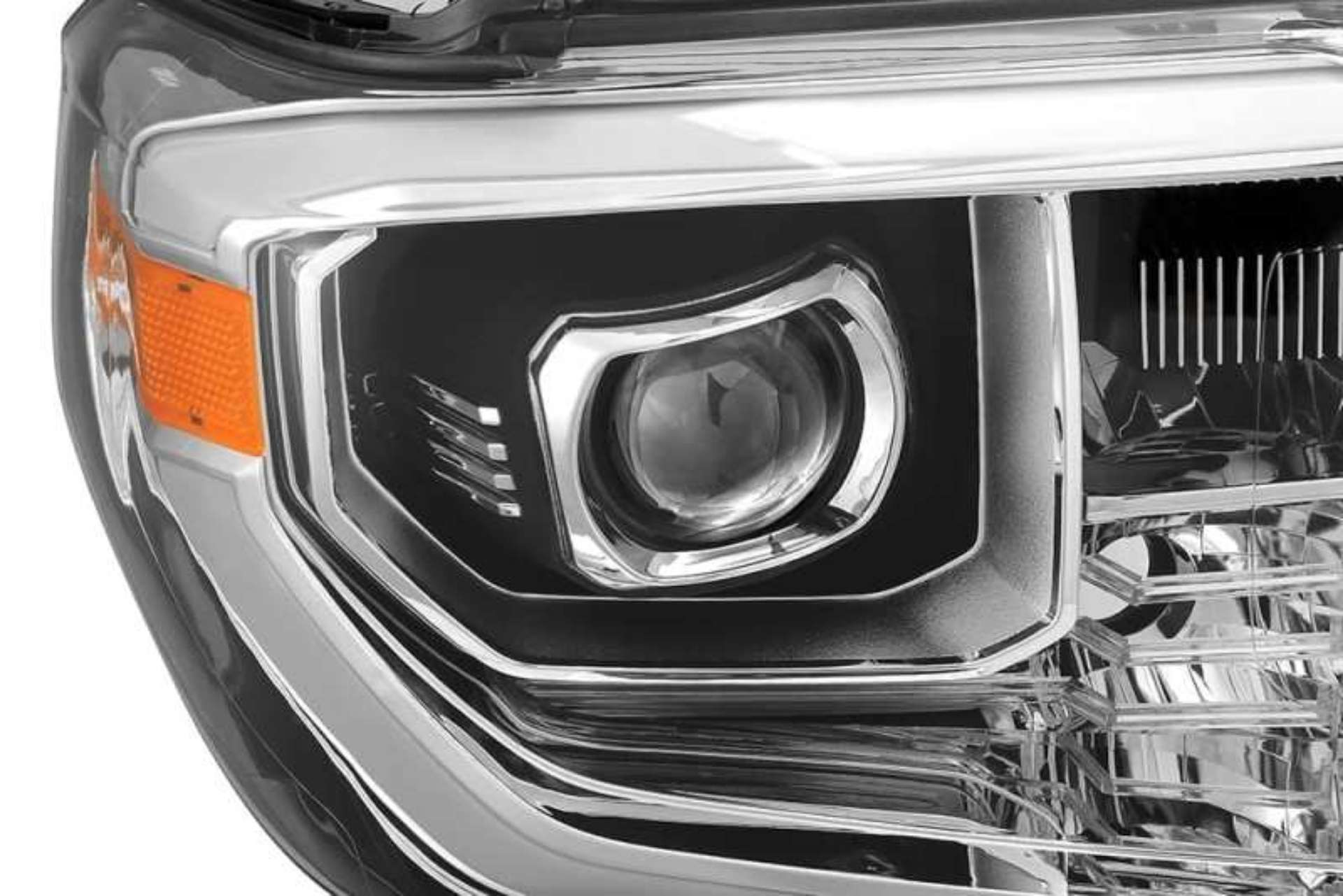 Picture of AlphaRex 14-18 Toyota Tundra PRO-Series Projector Headlights Chrome w- Sequential Signal and DRL