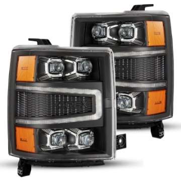 Picture of AlphaRex 04-15 Chevy 1500HD NOVA-Series LED Proj Headlights Black w-Activ Light-Seq Signal & SB DRL