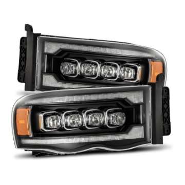 Picture of AlphaRex 02-05 Dodge Ram 1500 NOVA LED Proj Headlights Plank Style Blk w-Activ Light-Seq Signal