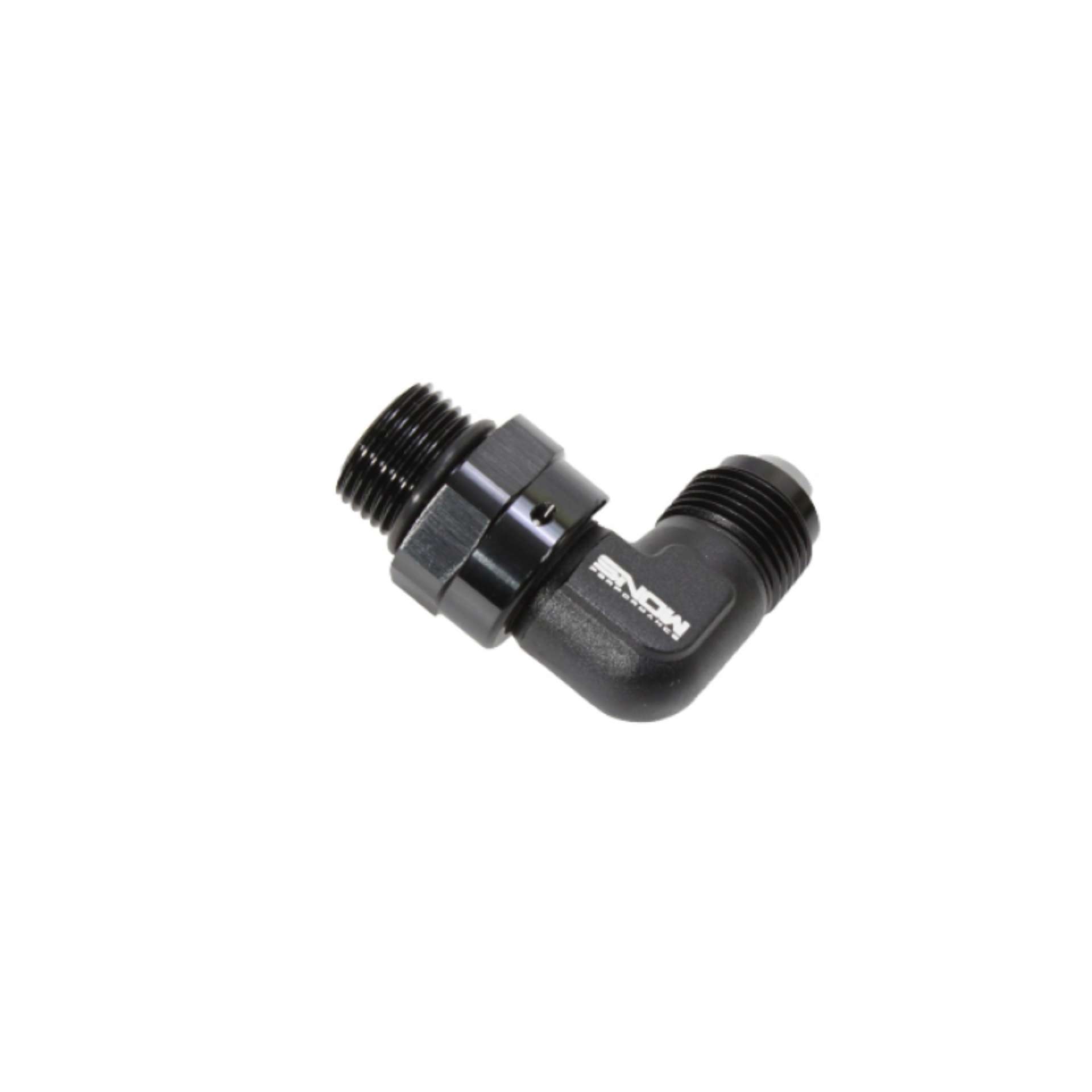 Picture of Snow -8 ORB to -8AN 90 Degree Swivel Fitting Black