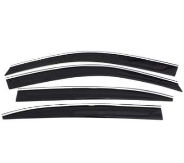 Picture of AVS 21-22 Jeep Grand Cherokee Ventvisor Low Profile Deflectors 4pc - Smoke w-Chrome Trim