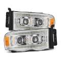 Picture of AlphaRex 02-05 Dodge Ram 1500 LUXX LED Proj Headlights Plank Style Chrome w-Activ Light-Seq Signal