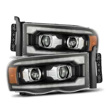 Picture of AlphaRex 02-05 Dodge Ram 1500 PRO-Series Projector Headlights Plank Style Black w-Seq Signal