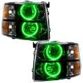 Picture of Oracle Lighting 07-13 Chevrolet Silverado Assembled Halo Headlights Round Style -Green SEE WARRANTY