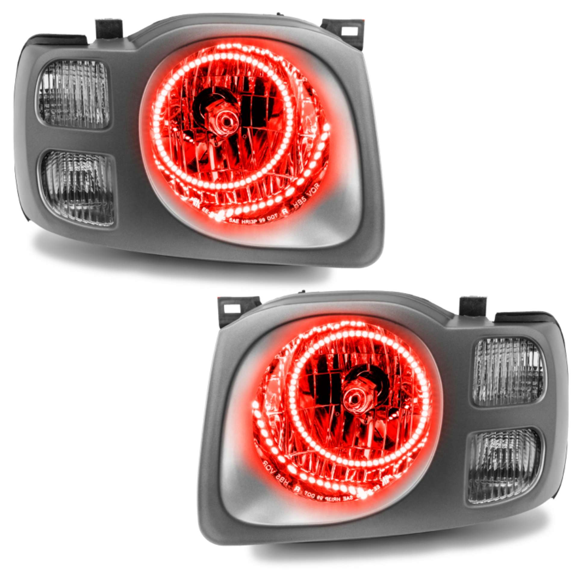 Picture of Oracle Lighting 02-04 Nissan Xterra SE Pre-Assembled LED Halo Headlights -Red SEE WARRANTY