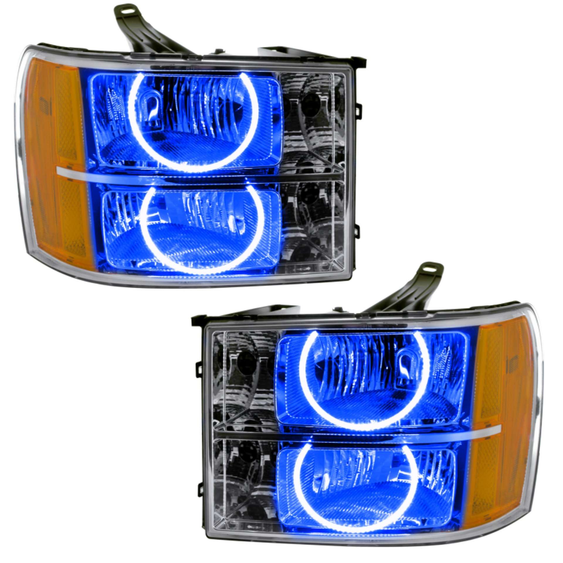 Picture of Oracle Lighting 07-13 GMC Sierra Pre-Assembled LED Halo Headlights - Blue SEE WARRANTY