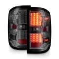 Picture of ANZO 15-19 Chevy Silverado 2500HD-3500HD Factory Halogen Only LED Tail Lights Smoke w-Clear Lens