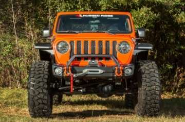 Picture of Rugged Ridge 18-22 Jeep Wrangler JL-JT Grille Arcus Front Bumper Stamped Steel Overrider Bar