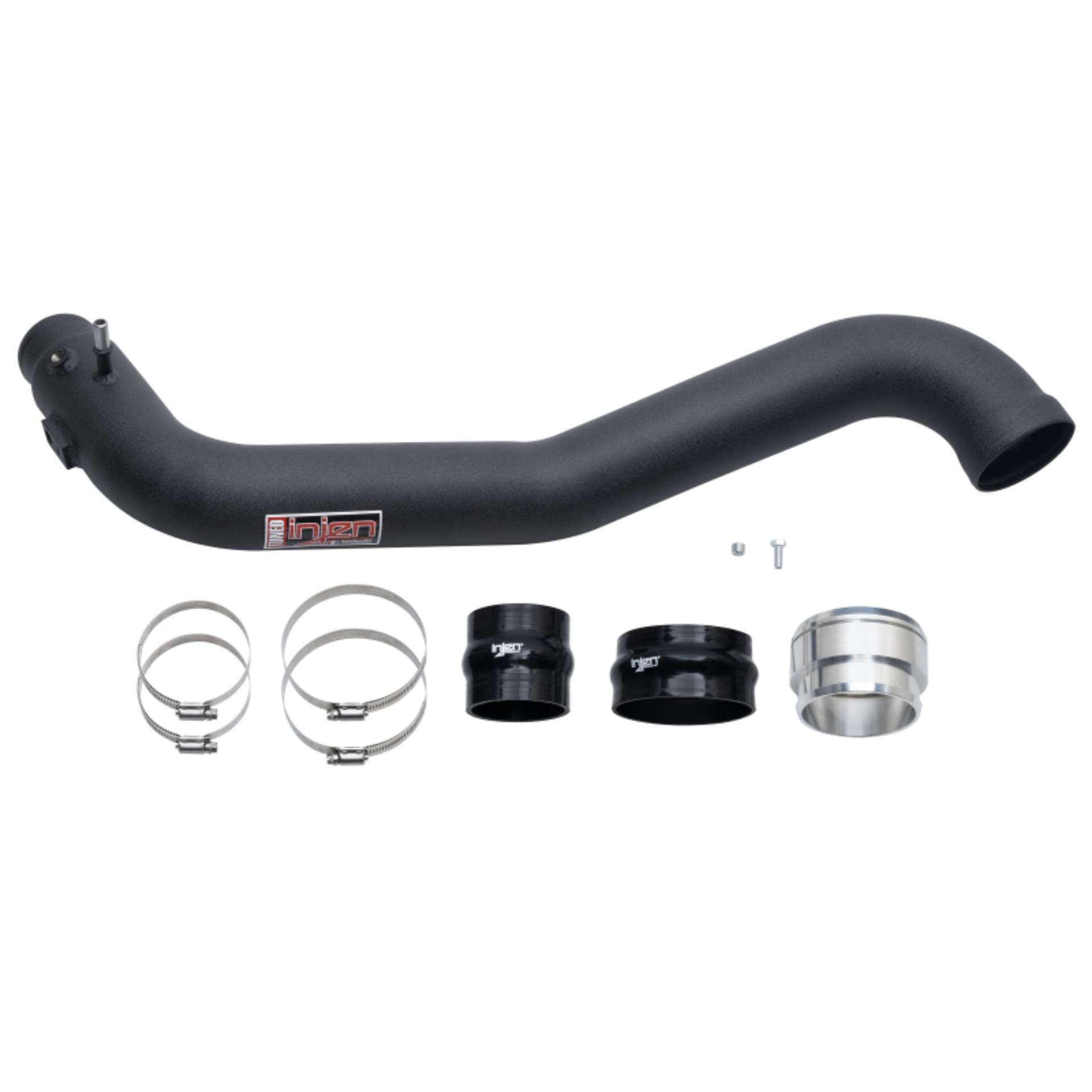 Picture of Injen 15-20 Ford F150 2-7L V6 tt Aluminum Intercooler Piping Kit - Wrinkle Black