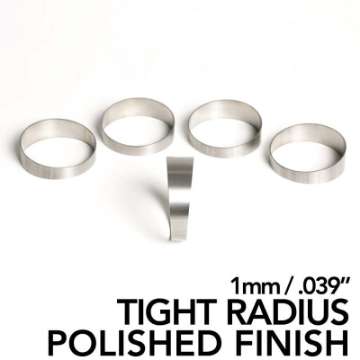 Picture of Ticon Industries 4in Diameter 1-37D Loose Radius 1-2mm--047in Polished Titanium Pie Cut - 5pk