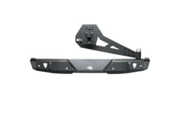 Picture of Rugged Ridge 18-22 Jeep Wrangler JL Rubicon-Spt 2dr HD Rear Bumper w-Swing Out Tire Carrier - Blk