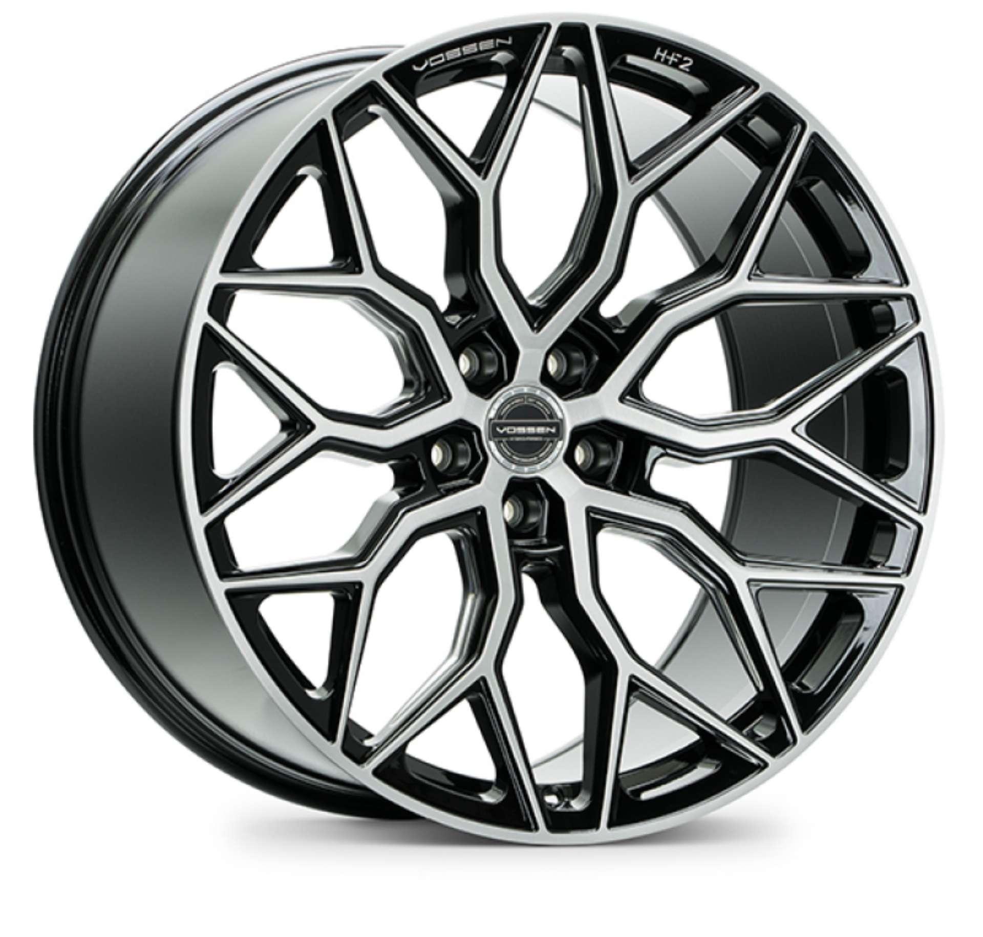 Picture of Vossen HF-2 20x10-5 - 5x120 - ET42 - Deep Face - 72-56 - Brushed Gloss Black Wheel