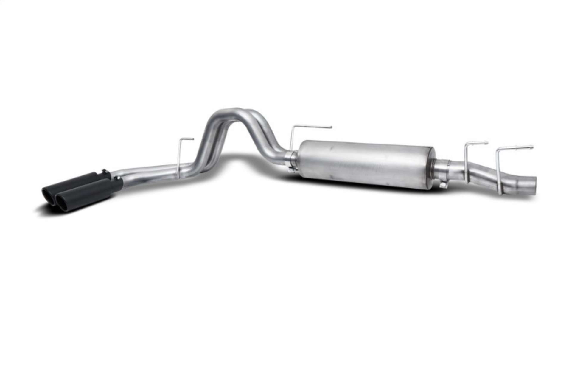 Picture of Gibson 21-24 Ford F150 2-7-3-3L 3-2-5in Cat-Back Dual Sport Exhaust System Stainless - Black Elite