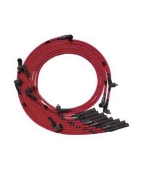 Picture of Moroso Chrysler Mopar 361-383-400-440 Str Plug Boots Non-HEI Sleeved Ultra Spark Plug Wire Set - Red