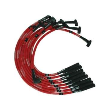 Picture of Moroso SB Chrysler Mopar 273-318-340-360 Str Plug Boots HEI Sleeved Ultra Spark Plug Wire Set - Red