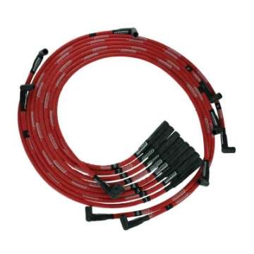 Picture of Moroso BB Chrysler Mopar 361-383-400-440 Str Plug Boots HEI SleevedUltra Spark Plug Wire Set - Red