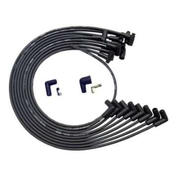 Picture of Moroso BBC Under Header 90 Deg Plug HEI Dist- Unsleeved Ultra Spark Plug Wire Set - Black