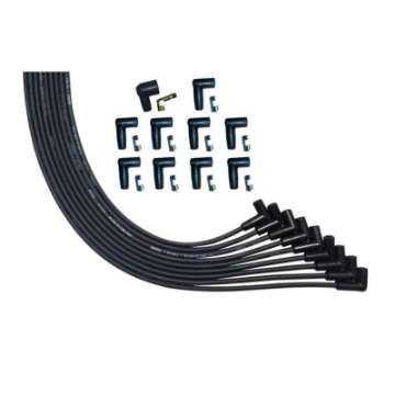 Picture of Moroso Universal V8 90 Deg Plug Unsleeved 90 Deg HEI Ultra Spark Plug Wire Set - Black