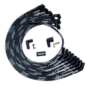 Picture of Moroso SB Ford 351W Sleeved 135 Deg Plug End Non-HEI Ultra Spark Plug Wire Set - Black