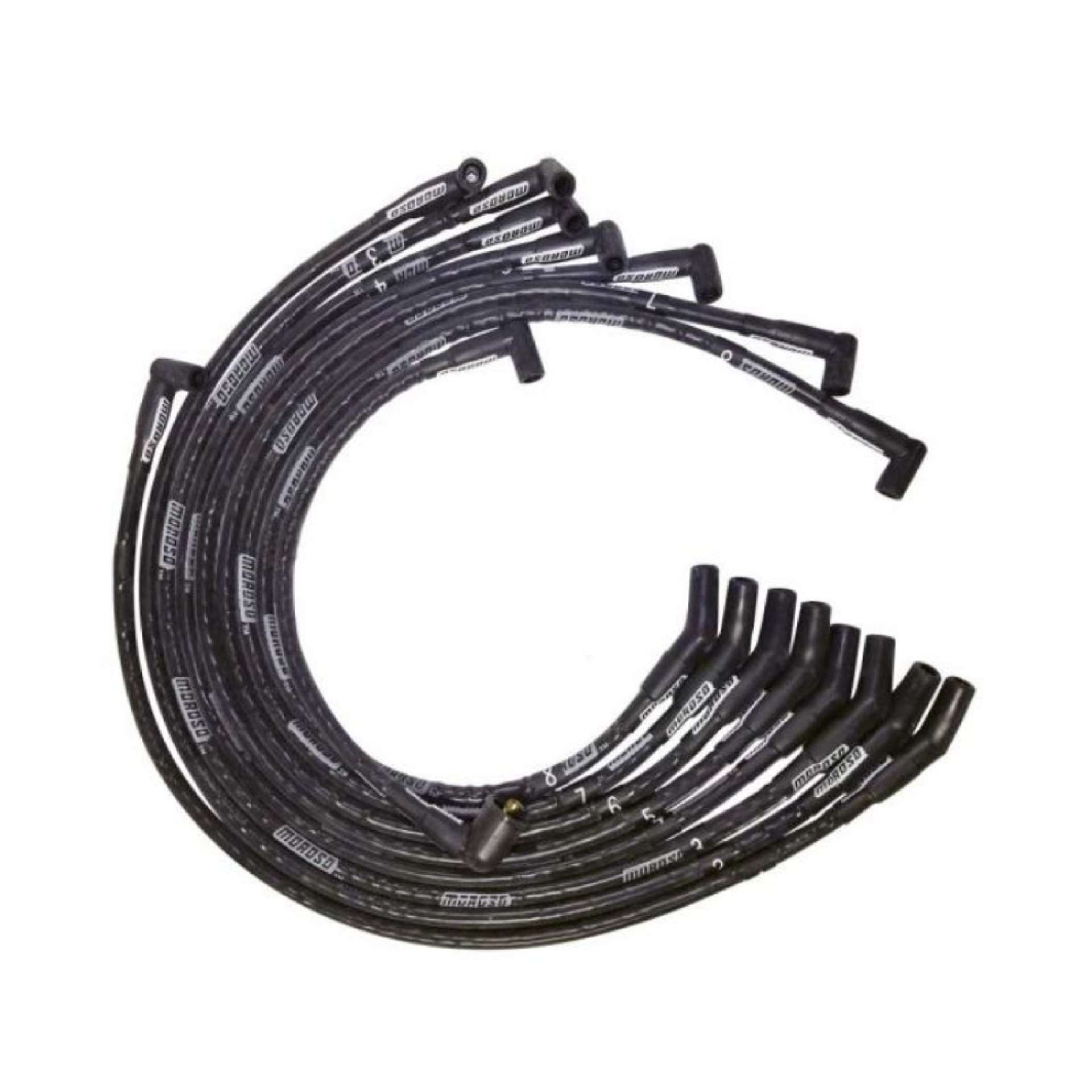 Picture of Moroso BB Fod 351C-390-429-460 Sleeved HEI 135 Ends Ultra Spark Plug Wire Set - Black