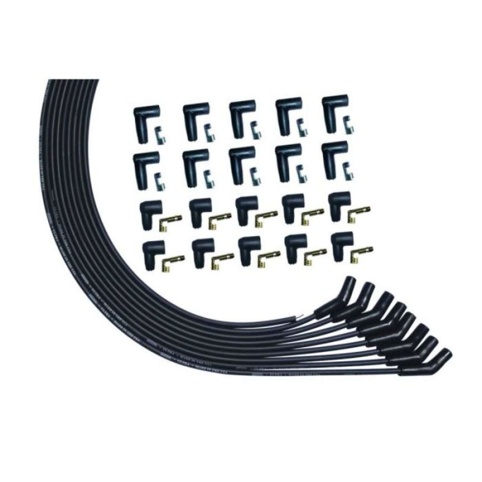 Picture of Moroso Universal V8 135 Deg Unsleeved HEI-Non-HEI Ultra Spark Plug Wire Set - Black