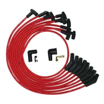 Picture of Moroso SB Ford 260-289-302 135 Deg Plug Boots HEI Ultra Spark Plug Wire Set - Red