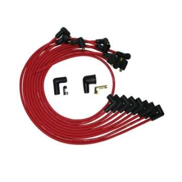 Picture of Moroso BBC Under The Heade 90 Deg Plug Boots HEI Ultra Spark Plug Wire Set - Red