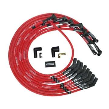 Picture of Moroso SBC Under Header 135 Deg Plug Boots HEI Sleeved Ultra Spark Plug Wire Set