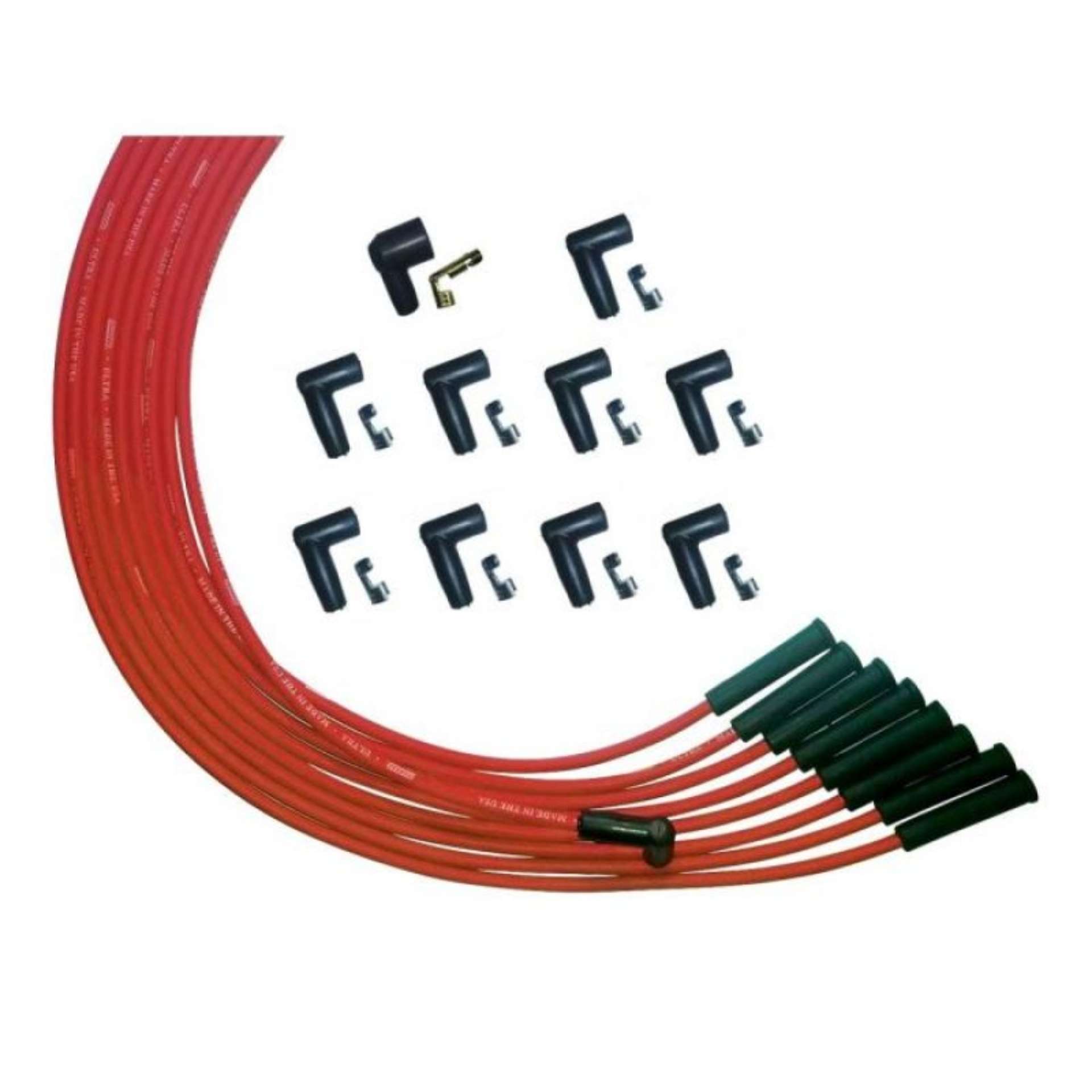 Picture of Moroso Universalersal V8 Str Plug HEI Unsleeved Ultra Spark Plug Wire Set - Red