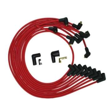 Picture of Moroso BBC Under Header 90 Deg Plug Non-HEI Ultra Spark Plug Wire Set - Red