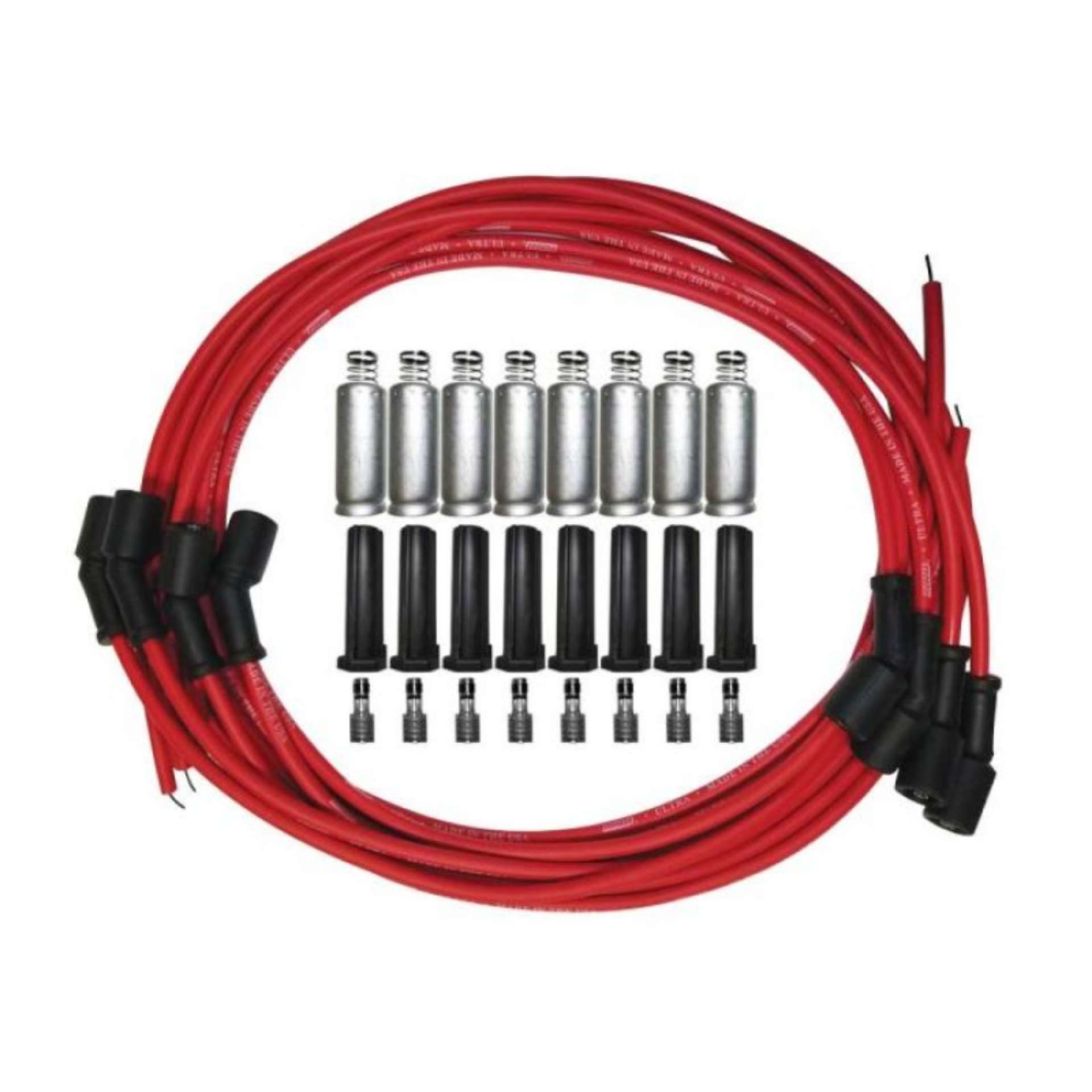 Picture of Moroso GM LS 135 Deg Plug Boots Ultra Spark Plug Wire Set - Red