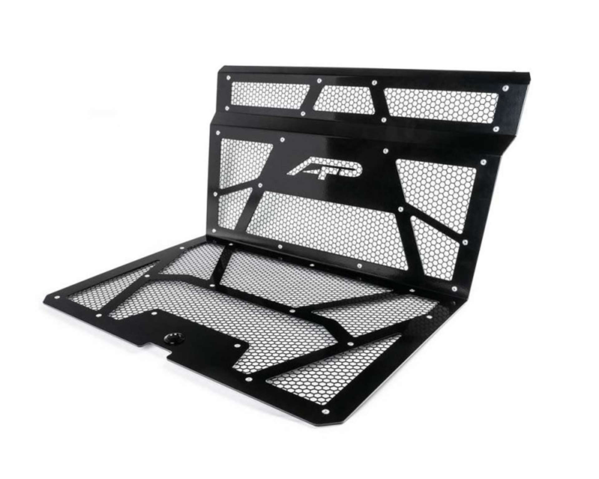 Picture of Agency Power 14-18 Polaris RZR XP 1000 - XP Turbo Vented Engine Cover - Gloss Black-Matte Black Mesh