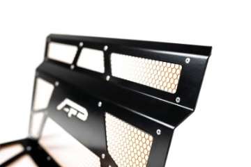 Picture of Agency Power 14-18 Polaris RZR XP 1000 - XP Turbo Vented Engine Cover - Gloss Black-Orange Mesh