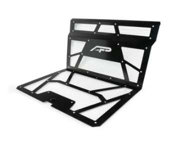 Picture of Agency Power 14-18 Polaris RZR XP 1000 - XP Turbo Vented Engine Cover - Gloss Black-Raw Mesh