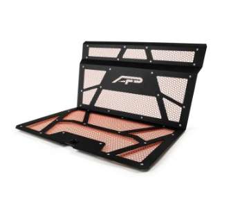 Picture of Agency Power 14-18 Polaris RZR XP 1000 - XP Turbo Vented Engine Cover - Matte Black-Orange Mesh