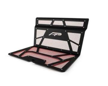 Picture of Agency Power 14-18 Polaris RZR XP 1000 - XP Turbo Vented Engine Cover - Matte Black-Red Mesh