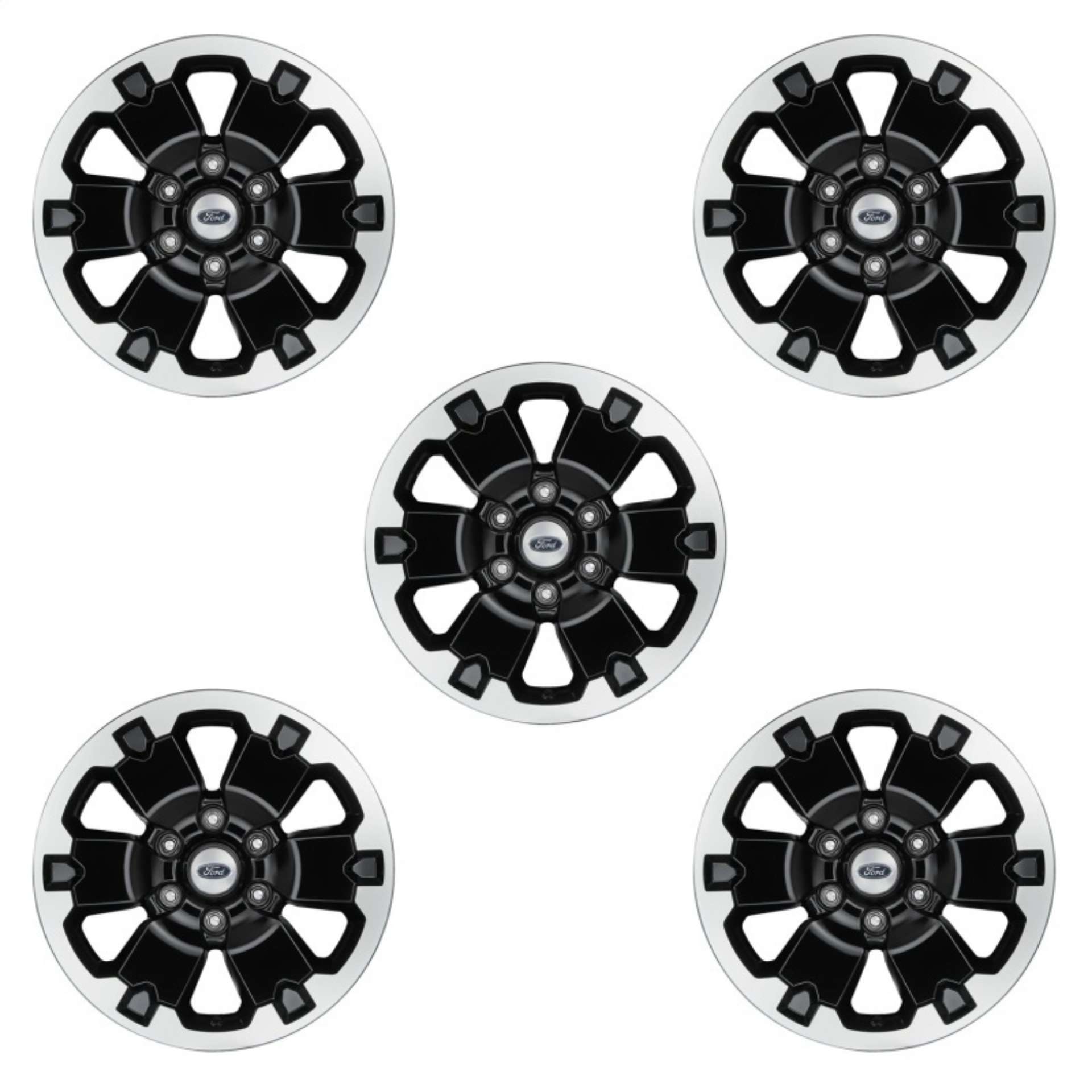 Picture of Ford Racing 21-22 Bronco 18in Black Machined Face Wheel Kit