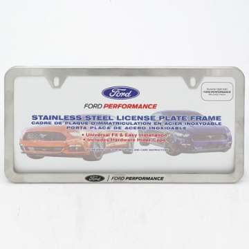 Picture of Ford Racing Slim License Plate Frame - Brushed Stainless Steel